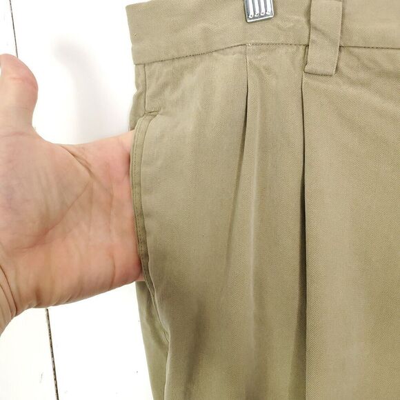Tommy Bahama Pants Mens 34X30 Silk Pleat Front Hawaiian Casual Tan Quiet Luxury - Picture 4 of 10